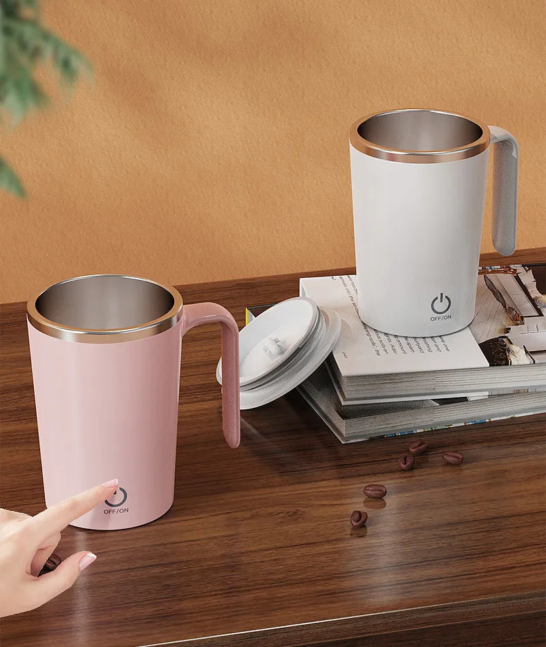 Self-Stirring Coffee Mug with Automatic Mixing