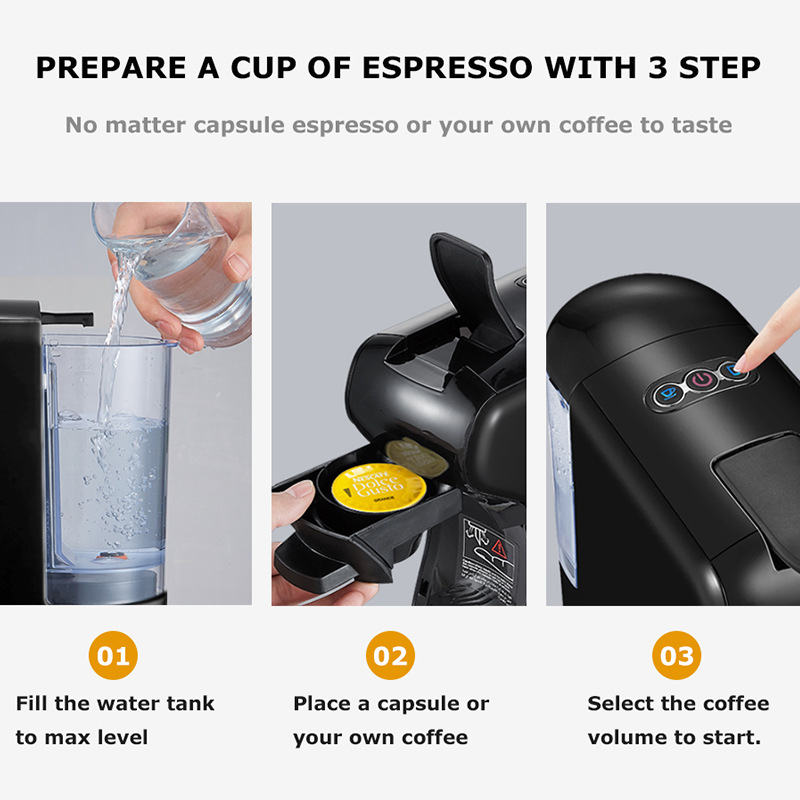 Single-Serve Capsule Coffee Machine for Home & Office