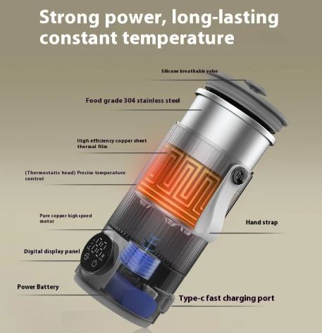 Self-Heating Coffee Mug for Travel & Office