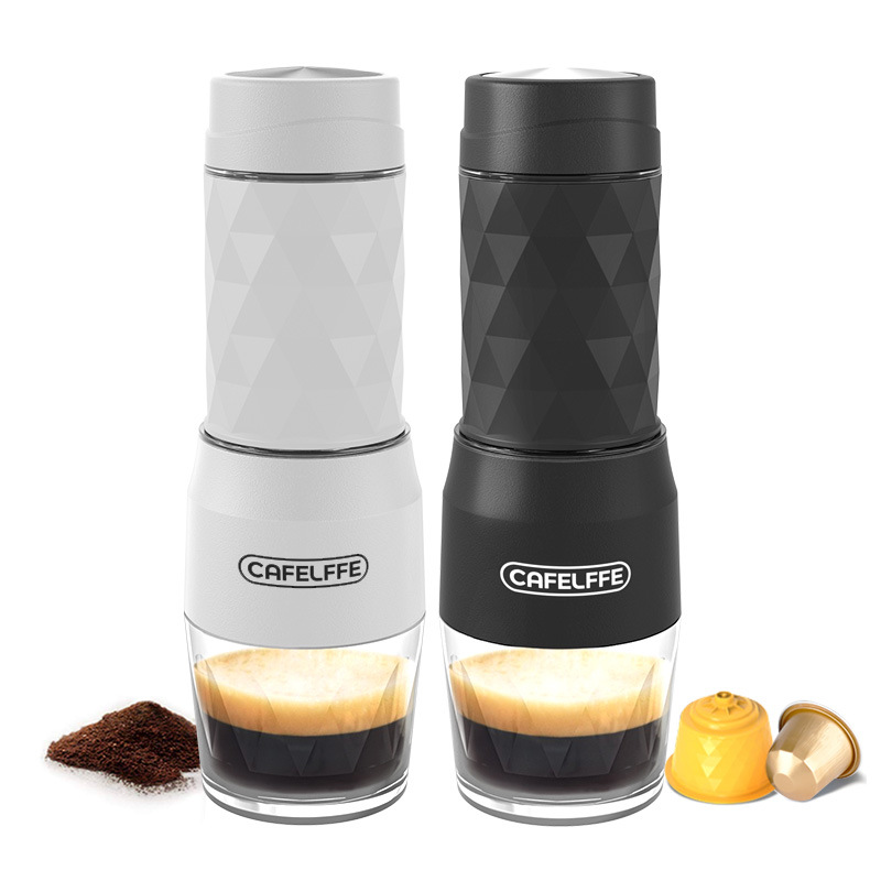 3-in-1 Portable Espresso Maker for Capsules & Ground Coffee