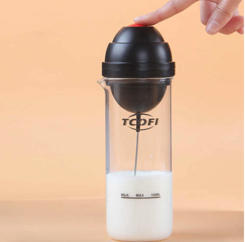 Electric Milk Frother & Self-Stirring Mixing Cup
