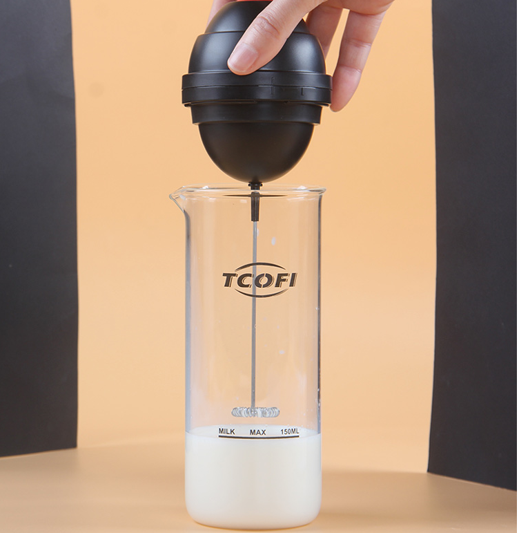 Electric Milk Frother & Self-Stirring Mixing Cup